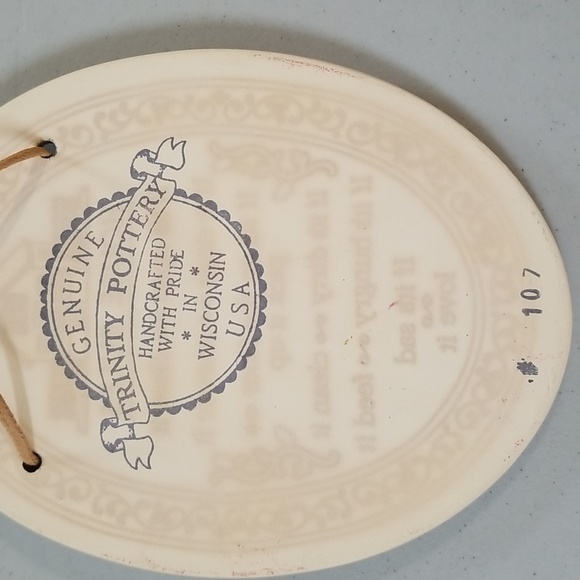 Genuine Trinity Pottery Handcrafted In Wisconsin USA Plaque House Rules - Picture 4 of 6